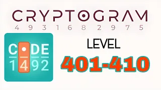 Cryptogram Letters and Numbers 401 402 403 404 405 406 407 408 409 410