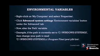 Environment variables set up for Java How to set up environment variables for Java in Windows