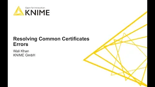 Resolving Common KNIME Certificates Problems