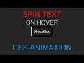 Spin Text On Mouse Hover CSS ANIMATION