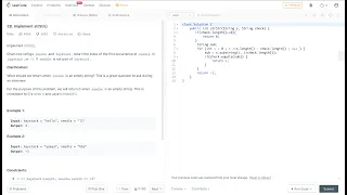 Leetcode 28 implement Strstr