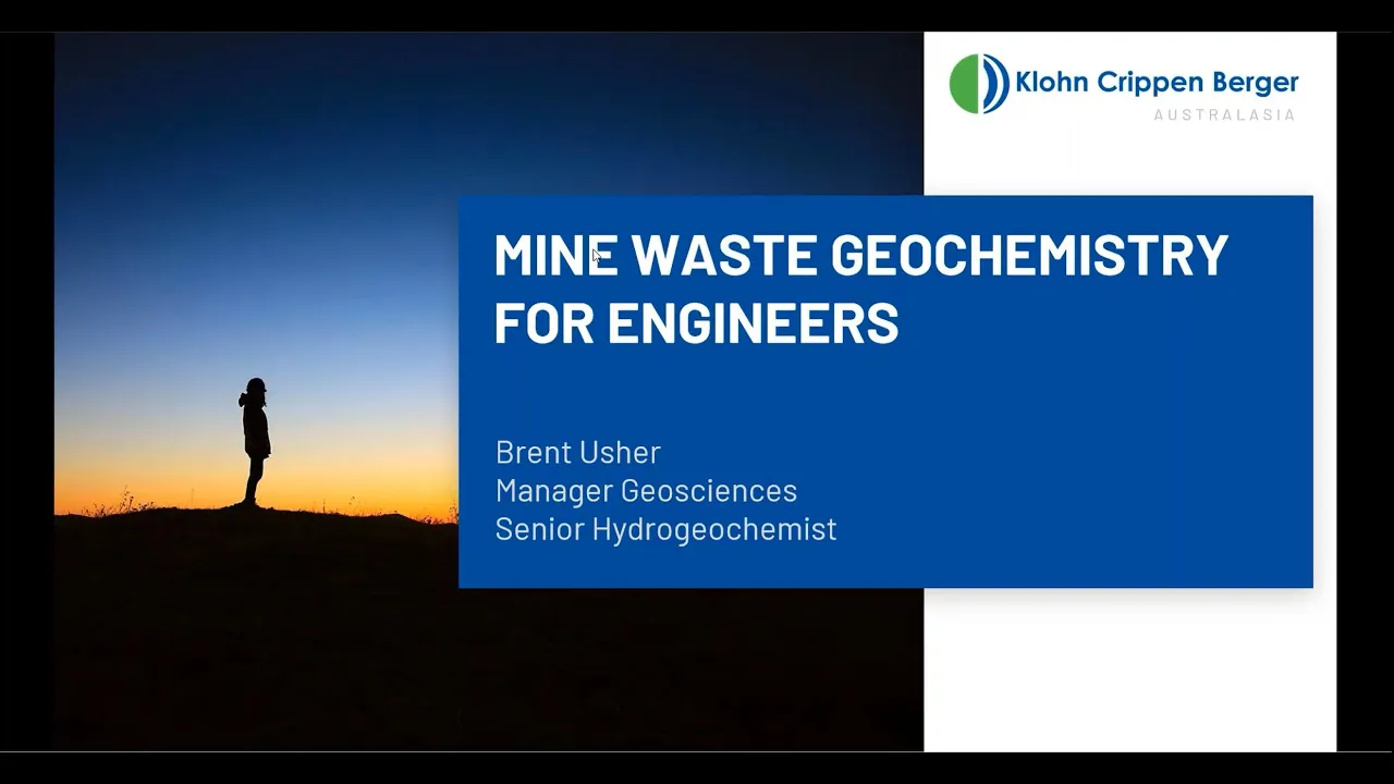 Mine Waste Geochemistry for Engineers