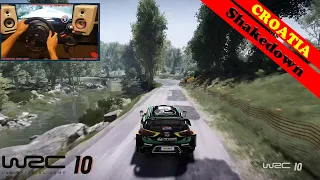 WRC 10 Gameplay Croatia Shakedown in Hyundai i20 WRC Car Setup T300RS Steering Wheel Shifter