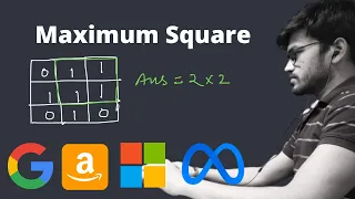 Maximal Square of 1 s Amazon Interview Question Leetcode 221