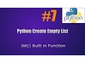 Python Create Empty List Python Lists tutorial with sample codes