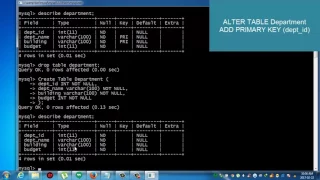 Structured Query Language Tutorial SQL Part 25 PRIMARY KEY Constraint Add Drop Command Prompt CMD