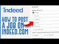 How To Post A Job On Indeed For FREE Tutorial For Beginners