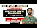 BASIC OBJECT ORIENTED PROGRAMMING CHAPTER 1 MOST IMP QUESTIONS GTU SEM 2 DIPLOMA ENGINEERING