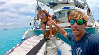 Chores on a Cruising Catamaran – groceries, trash, walking the dog, making dinner