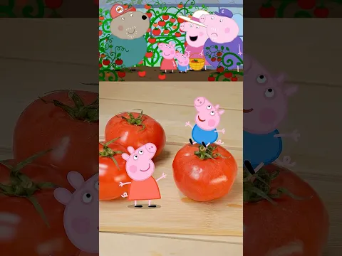 Peppa Pig Tomato Salad🥗🍅#peppapig #georgepig #healthy #peppa #cartoon #funny #food  #peppa #salad