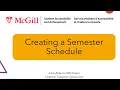 Creating and Individualizing your Semester Schedule