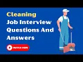 Cleaning Job Interview Questions And Answers