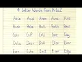 4 letter words from A to Z Four Letter Words 4 Letter Word in English 4 Letter Words for kids
