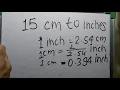15 Cm centimetres to inches