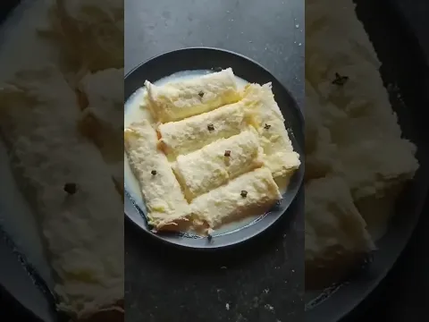 পাউরুটির রসমালাই 🍞 রোল||bread malai roll#shorts #viral #sweetrecipe