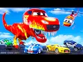 Download Lagu Lightning McQueen Dinosaur Car Rampage! Police Cars’ Epic Rescue Adventure | Hero Cars Episode