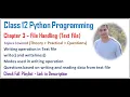 File Handling - Text File Class 12 Computer Science with Python 20