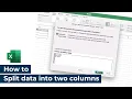 How to Microsoft Excel Split data into two columns
