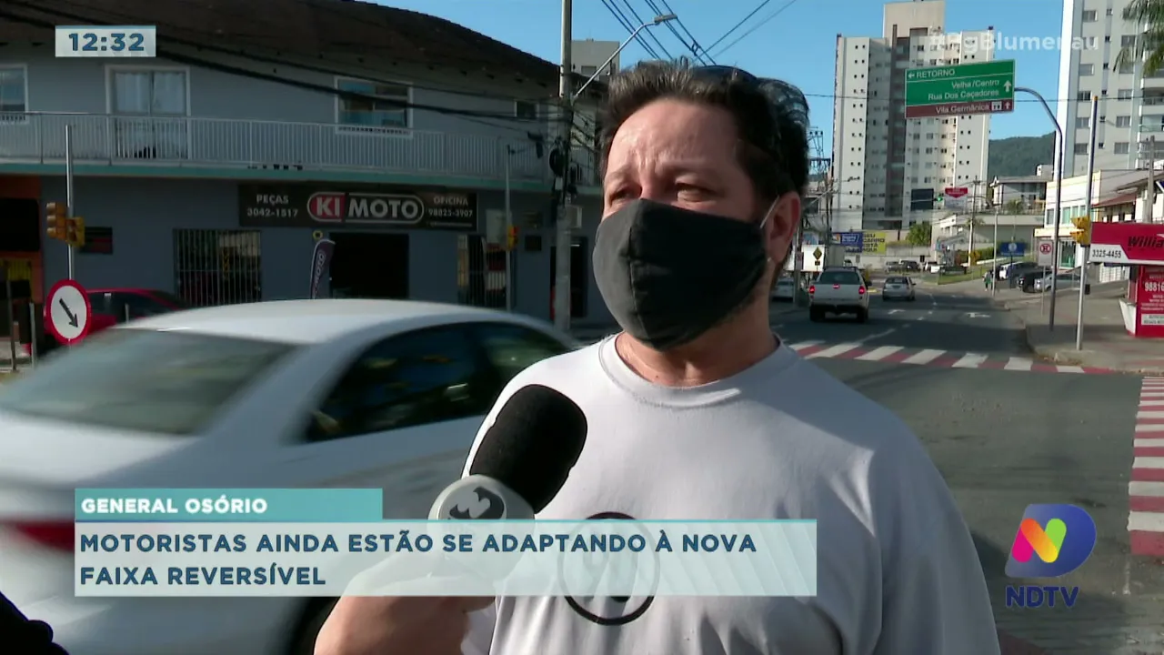 Faixa reversível implantada na Rua General Osório ainda confunde motoristas