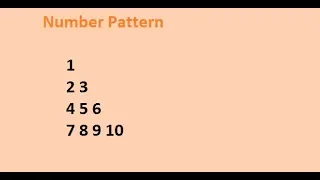 Number Pattern in Java - 7