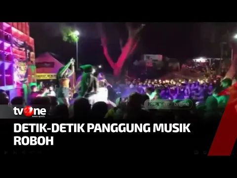 Sedang Asik Joget, Sebuah Panggung Musik Ambruk Hingga Puluhan Penonton Tercebur ke Kolam