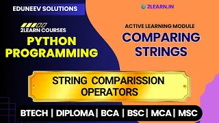Comparing Strings String Comparison Operators using Python Program in Python Programming