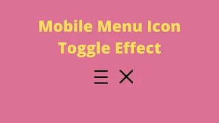 Menu Toggle Button using Html Css and Javascript Animated Menu Toggle Button