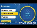 Python Tutorial Functions in Python - II