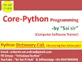 Python Dictionary Collection Accessing Key Value pairs Python Dictionary Keys Values