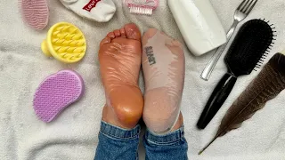 ASMR Your Challenges Excessive Oil Tickling Intense Sole Scratching Deep Reflexology