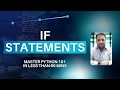 Chapter 10 If Statements elif else in Python