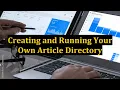 Creating and Running Your Own Article Directory