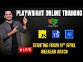 Live Playwright Online Training Using JavaScript And TypeScript With GenAI