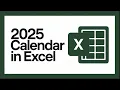 Build a Fully Functional 2025 Calendar in Excel - Step-by-Step Tutorial
