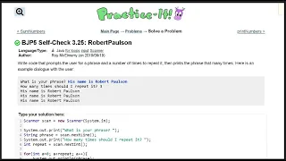 Java Practice It 3 25 RobertPaulson Input Scanner for loops