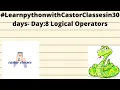 - Day 8 Logical Operators