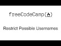 Regular Expressions - Restrict Possible Usernames