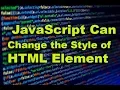 JavaScript for changing style of HTML element