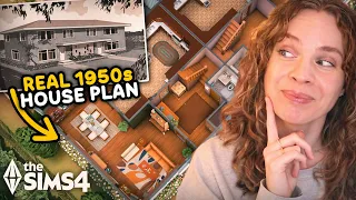 Recreating a vintage 1950s house plan in The Sims 4