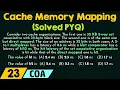 Cache Memory Mapping - Solved PYQ