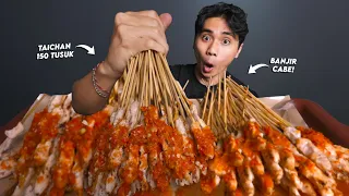 GOKILL!! MUKBANG SATE TAICAHN 150 TUSUK BANJIR SAMBAL!!🥵