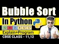 Bubble sort in python Bubble Sort Program in Python Class 11 12 Computer Science Bubble Sort