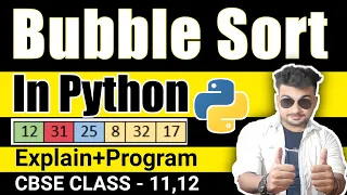 Bubble sort in python Bubble Sort Program in Python Class 11 12 Computer Science Bubble Sort