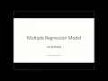 Multiple Regression Model
