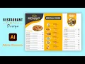 Restaurant Menu design in illustrator Step by Step Ready to print