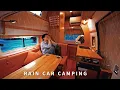 Download Lagu [Rainy car camping trip] First time camping in a 10-year-old, used camper van with 100,000 km on ...