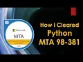 How I Cleared the Python MTA 98-381 Certification