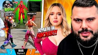 RETO JUNTO A LINDURA FF A BOYKA A PVP SI PIERDE MUESTRA SU CARA 😱 ACTIVO EL MODO DIABLO 👹 HACKS ??