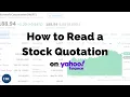 Intro to Investing How to Read a Stock Quote on Yahoo Finance Microsoft Investing for Beginners