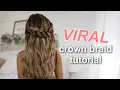 VIRAL Crown Braid Tutorial Slowed Down Version